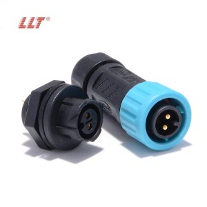 LLT M12 push lock female rear panel mount waterproof connector