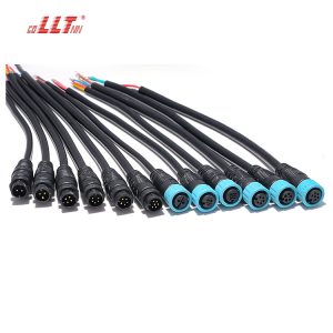 LLT M12 push lock waterproof cable molded connector
